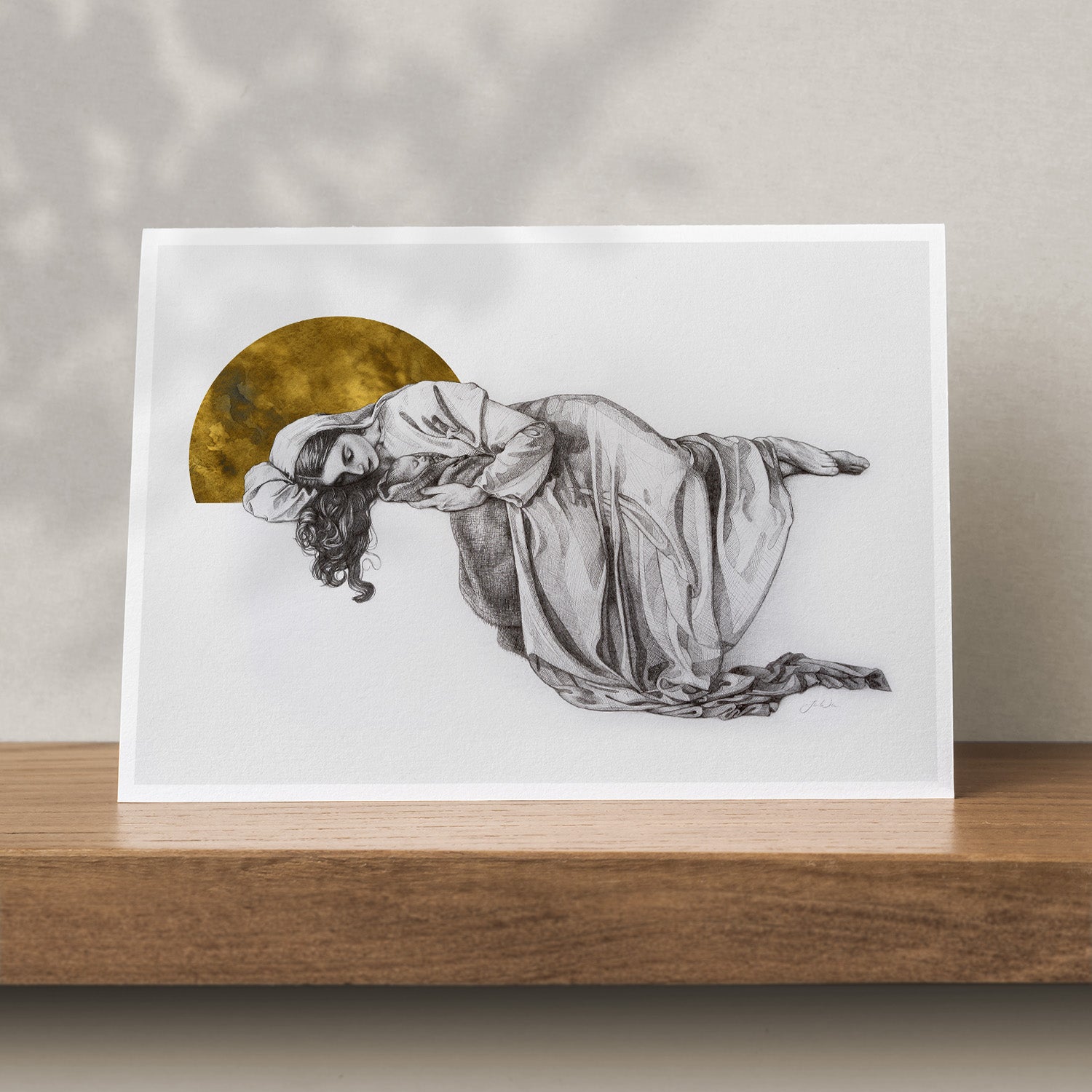Greeting Cards - Sleeping Mother, Single Card image