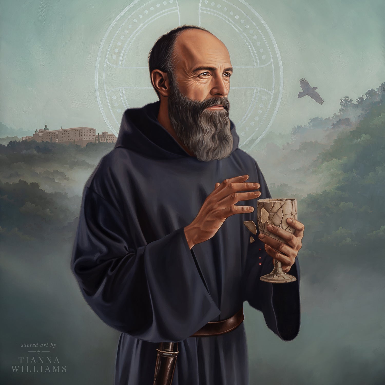 Saint Benedict of Nursia | Ascension – Sacred Art by Tianna Williams