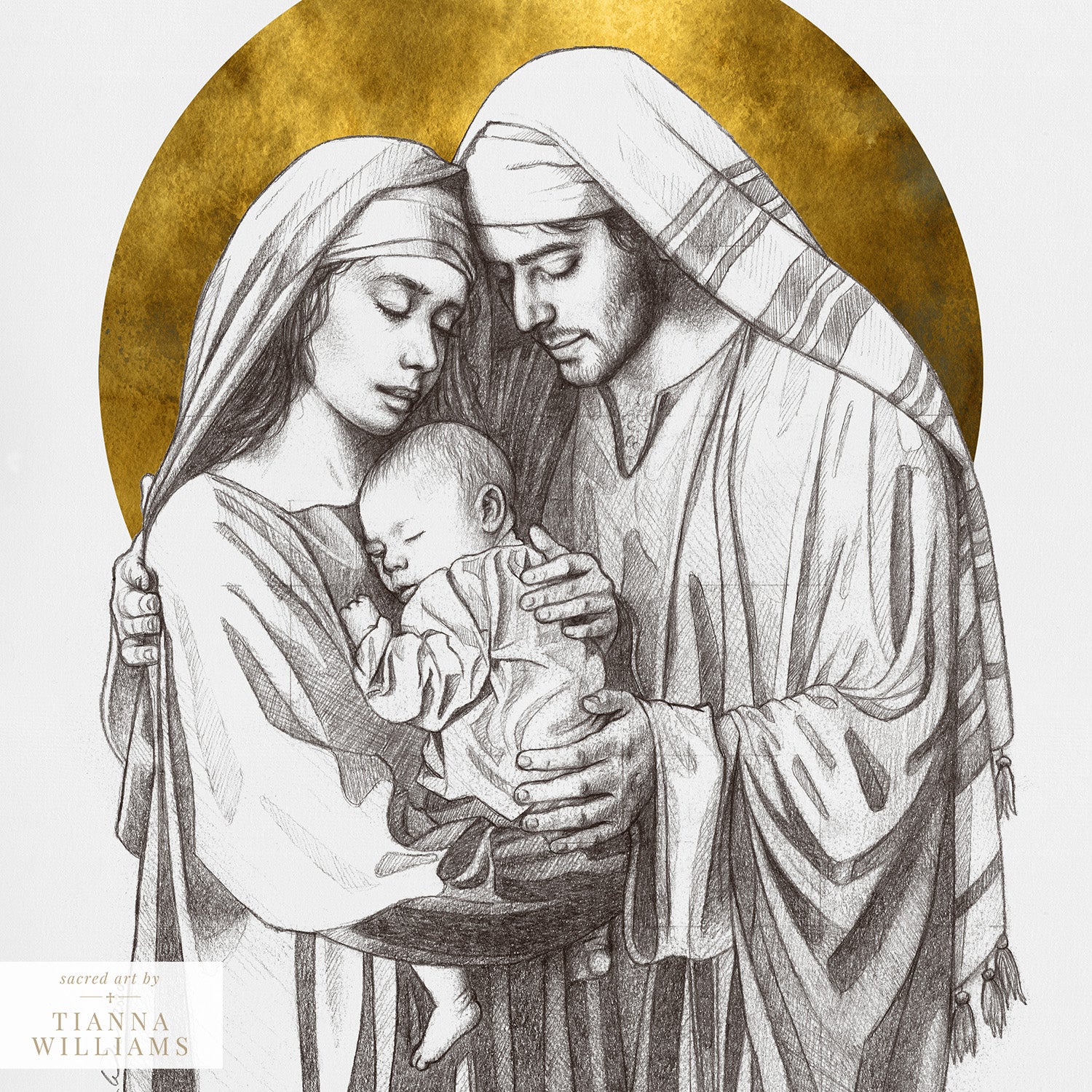"Scratch & Dent" Prints - Holy Family Sketch, 8x10 image