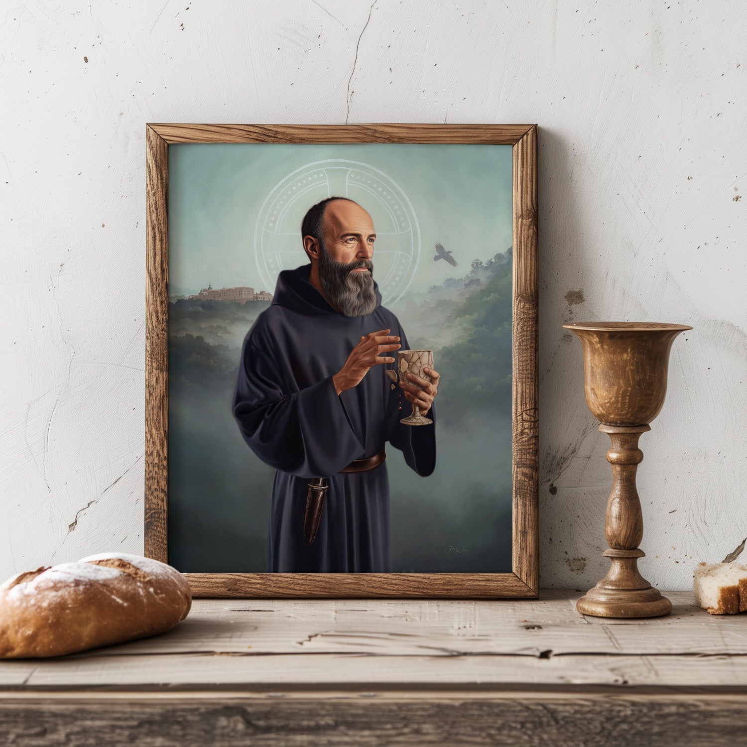Saint Benedict of Nursia | Ascension – Sacred Art by Tianna Williams